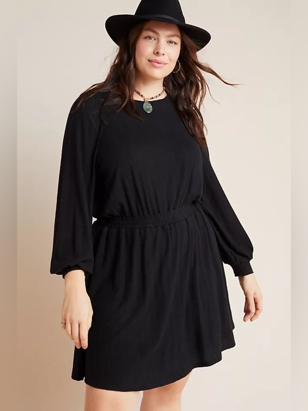 Anthropologie Dolan Left Coast Cressida Sweater Dress in Black 1X